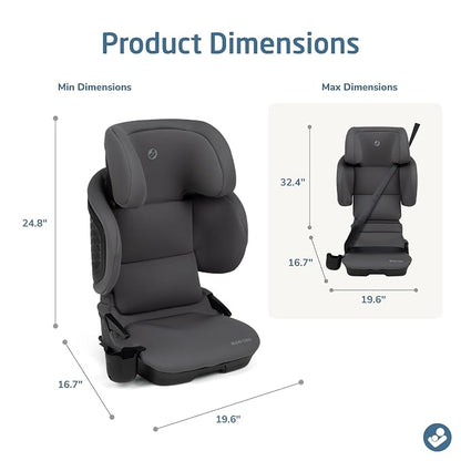 Maxi-Cosi Tanza Belt-Positioning Booster Car Seat with Back, Foldable Car Seat, Sea Salt