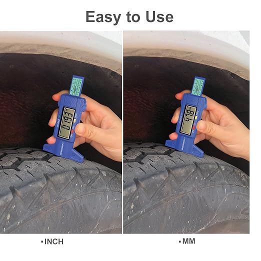 GODESON Tire Tread Depth Gauge, Digital Tire Tread DepthGauge in Inch/MM with Large LCD Display and Tire Tread Depth Measuring Tool for Cars,Trucks,Moto(Blue)
