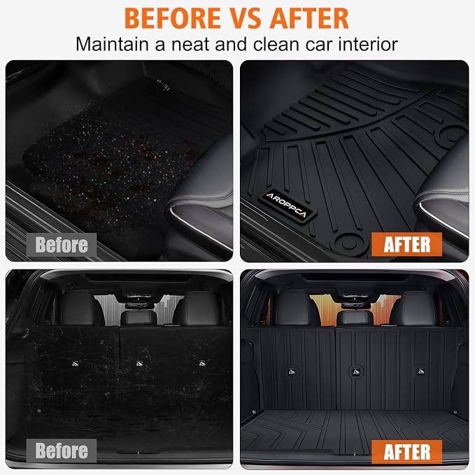 All Weather Car Floor Mats Cargo Liner with Backrest Mat for 2025 2026 Nissan Kicks SV/SR 2-Row, TPE Rubber Floor Liners Full Set Automotive Mats for 2025 2026 Nissan Kicks Accessories