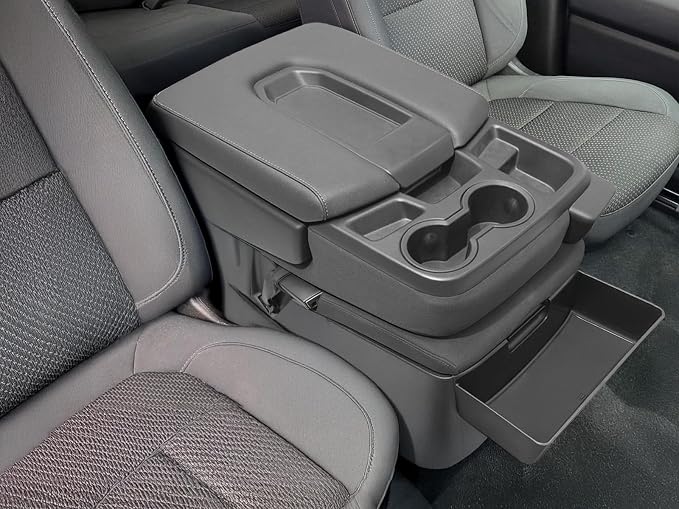 JKCOVER Center Console Hanging Organizer Box Compatible with 2019-2026 Chevy Silverado/GMC Sierra 1500 and 2020-2026 Chevrolet Silverado/Sierra 2500HD 3500HD Accessories(Split-Bench Folding Seat Only)