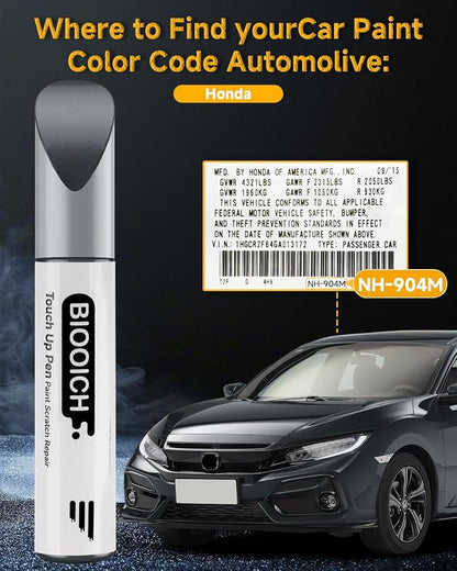 Touch Up Paint Pen Exact Color Match Car Chip and Scratch Repair (for Honda, Meteorite Gray Metallic(NH-904M))
