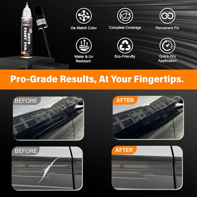 Touch Up Paint for Cars, 3-Pack - Black Car Scratch Repair Pen, Color Accurate Automotive Touch Up Paint, Long-Lasting Scratch Resistance, Fast-Drying & User-Friendly, Safe & Water-Resistant for Automotive & Household Touch-Ups