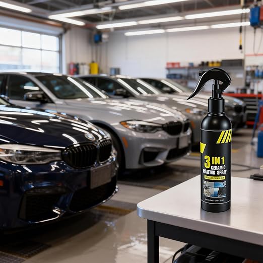 Quick Effect 3-in-1 Ceramic Coating Spray - Quick Coating Agent for Cars & High Shine Polish - Coating Spray with Hydrophobic Top Coat & UV Protection - Waterless Car Wash & Polish, 250ml