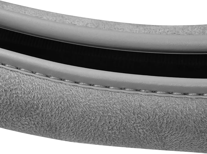 CAR PASS Car Steering Wheel Cover,14.5-15 Inch Gray Faux Suede Universal Memory Foam Auto Steering Wheel Covers Breathable Anti-Slip Odorless Steering Wheels Accessories for Men Women
