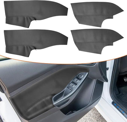 RUIANTE 4pcs Door Panel Cover Trim Replacement Compatible for Focus 2015-2018 Car Interior Accessories (Black)