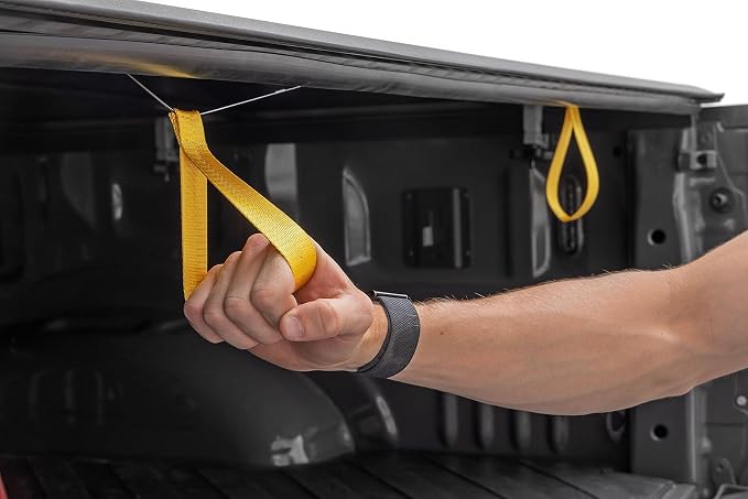Rough Country Soft Roll-Up Truck Bed Cover for Ford F-150, Lightning & Raptor (2015–2026) – Fits 6'7 Bed, Low-Profile All-Weather Tonneau Cover