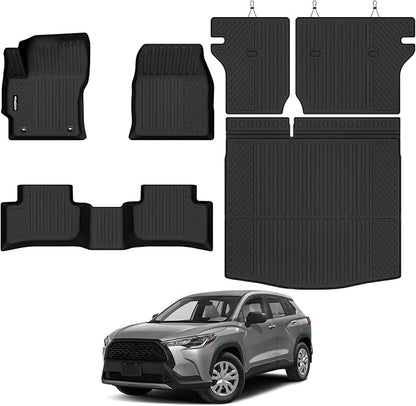 Floor Mats for 2022-2026 Toyota Corolla Cross AWD (Not for FWD/Hybrid), Trunk Mat and Backrest Mat All Weather TPE Protector for Toyota Corolla Cross Accessories