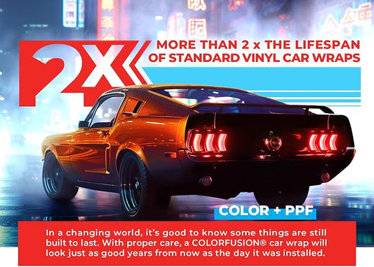 ColorFusion PPF by VViViD, Gloss Flame Orange Dry Apply PPF Vinyl Car Wrap Roll 20ft x 5ft