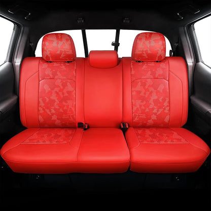 Carlimeki Leather Seat Covers Custom Fit for Tacoma Gen 3rd (2016-2023) Double & Crew Cab, for SR, SR5, Limited, TRD Pro, TRD Sport, TRD Off-Road, Trail Special Edition - Fully Covered