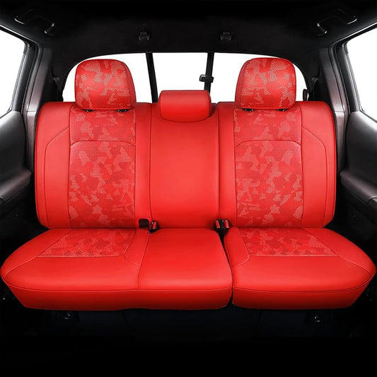Carlimeki Leather Seat Covers Custom Fit for Tacoma Gen 3rd (2016-2023) Double & Crew Cab, for SR, SR5, Limited, TRD Pro, TRD Sport, TRD Off-Road, Trail Special Edition - Fully Covered