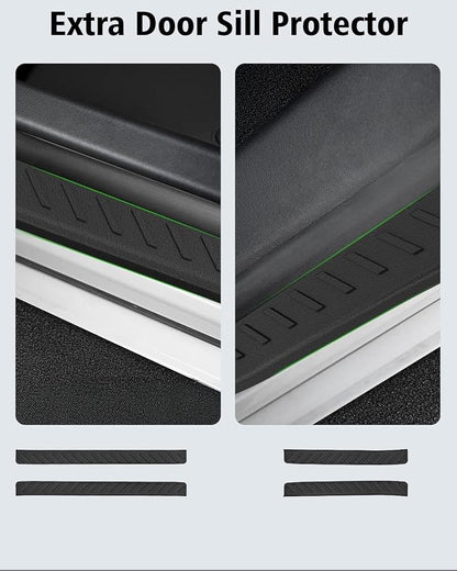 Floor Mats for Chevy Trailblazer AWD 2021-2025 2026 Trunk Mat with Backrest Mat All Weather TPE Full Set Liners & Door Sill Guards for Chevrolet Trailblazer Accessories, Black (Upper Cargo Floor Mat)