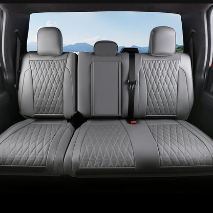 Coverado Leather Rear Seat Covers Fit for Ford F150 F250 F350 F450, Waterproof Ford Truck Rear Seat Covers Fit for 2015-2026 F150 & 2017-2026 F250 F350 F450 (Gray)