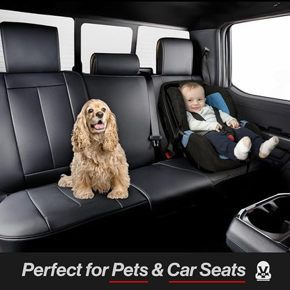 Coverland Custom Fit Car Seat Covers for SUV Compatible with [2022-2026 Lexus NX 250, NX 350h] Premium Seat Cover Water Resistant Leather Non-Slip Interior Protector [Full Set Black - Size Chart X81]