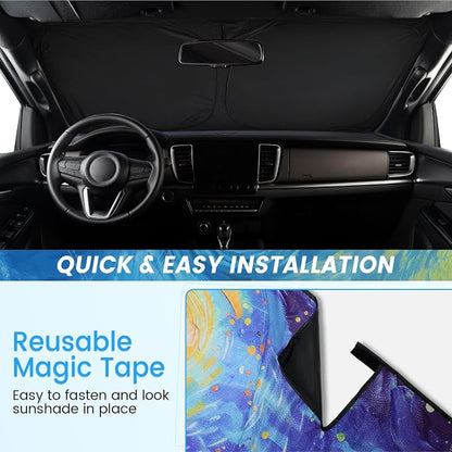 Foldable Windshield Sun Shade for Car – 240T Reflective UV and Heat Shield with Storage Bag | Keeps Interior Cool