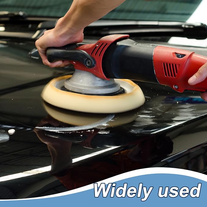 HARFINGTON 10pcs Car Polisher Bonnet Buffing Pad Micro-Fiber Polishing Buffing Pad Cover for 9"-10" Car Buffer Bonnets Polisher, Light Blue