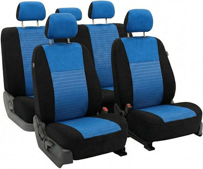 FH Group Car Seat Covers Trendy Elegance Blue Full Set Automotive Seat Covers, Airbag and Split Rear Combo Non-Slip Dash Grip Pad Universal Fit Interior Accessories Cars Trucks SUV Car Accessories