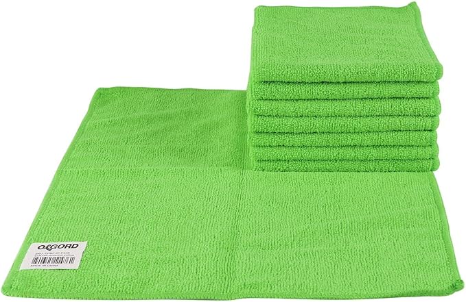 OxGord Microfiber Cleaning Cloth - 32 Pack of Thick, Lint-Free Soft Towels Best for Car Wash, Home Multi-Use, Kitchen Counter & Eye-Glasses Etc. Re-Washable Micro Fiber Rags Household Cleaner Supplies