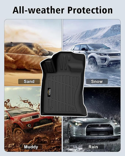 Floor Mats Custom for Subaru Outback 2026 All Weather TPE Rubber Protection 1st and 2nd Row Anti-Slip Floor Liners for Outback 2026 Accessories, Black