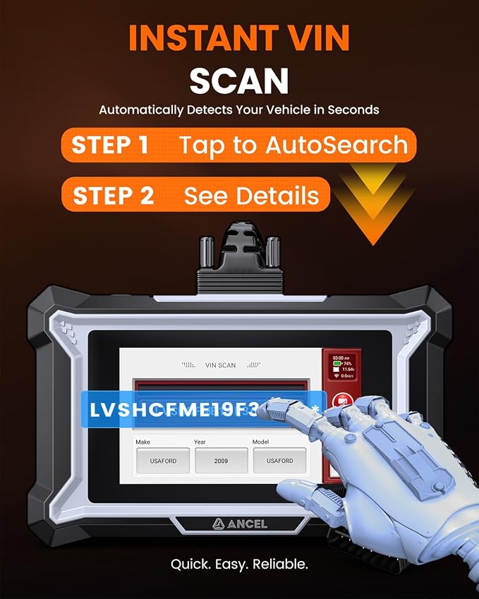 ANCEL DS200 OBD2 Scanner Full System Car Diagnostic Tool, Code Reader with 15+ Reset Services, ABS SRS Transmission Engine Scanner, Oil Reset Battery Matching ABS Bleeding DPF Regen, Lifetime Updates