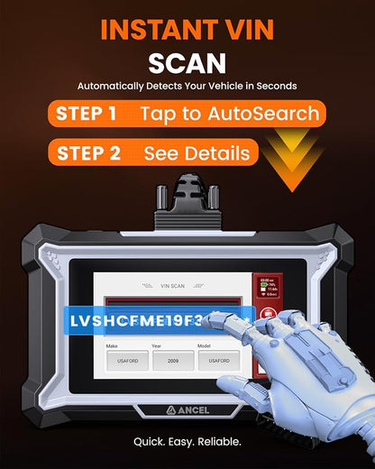 ANCEL DS200 OBD2 Scanner Full System Car Diagnostic Tool, Code Reader with 15+ Reset Services, ABS SRS Transmission Engine Scanner, Oil Reset Battery Matching ABS Bleeding DPF Regen, Lifetime Updates