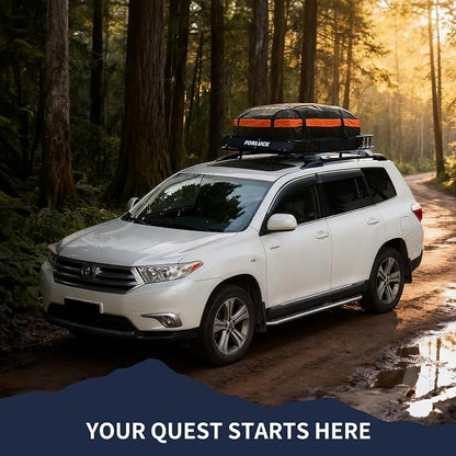 Forluck 64 x 39 x 6 Inch Universal 250 LBS Heavy Duty Roof Rack Cargo Carrier with Net & Ratchet Straps, Extension Rooftop Cargo Carrier, Car Top Luggage Holder for SUV, Truck or RV Steel Construction
