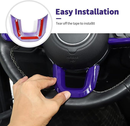 21PCS Full Set Interior Trim Kit for 2018-2023 Jeep Wrangler JL JLU,Side Outlet Door Handle Bowl Roof Reading Light Cover Trim (Purple)