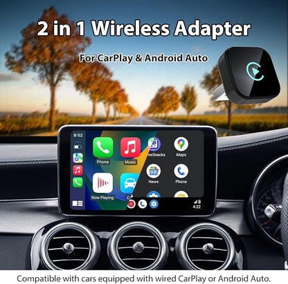 Sunweyer S40 Super Mini CarPlay Adapter Wireless Android Auto Car Kit-for Factory Wired CarPlay Cars, Auto Connect Wireless Adapter