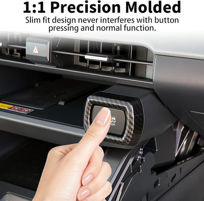 for Toyota RAV4 2026 Accessories Interior Center Console Air Conditioner Switch Button Cover Trim Central Central Air Conditioning Cover Decoration - Glossy Carbon Fiber