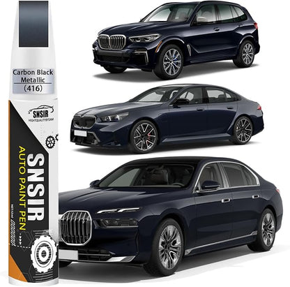 Car Touch up Paint(416 Carbon Black Metallic) Compatible with BMW | Automotive Paint Pen for BMW 5/7/8/X2/X3/X4/X5/X6/X7/XM/i5/i7, Car Paint Pen Scratch Repair Two-In-One Touch Up Paint