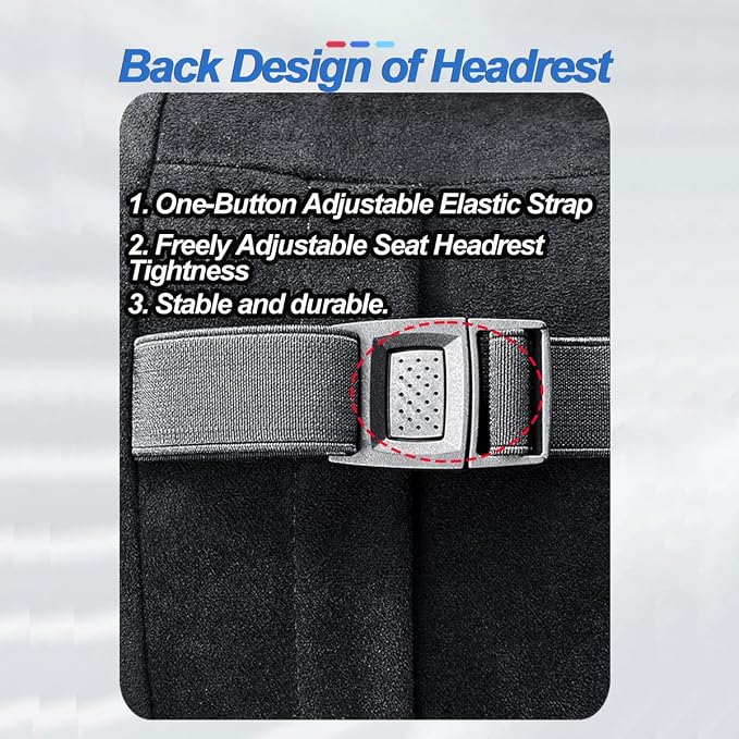 Car Headrest Pillow for BMW, mTricolor Stripe Design with Microfiber Suede Cover, Neck Cushion with High-Resilience Foam for Driving Comfort