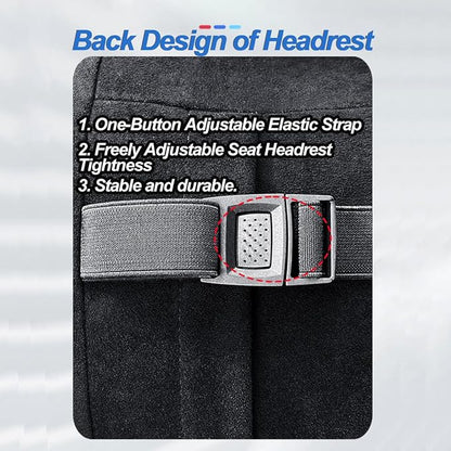 Car Headrest Pillow for BMW, mTricolor Stripe Design with Microfiber Suede Cover, Neck Cushion with High-Resilience Foam for Driving Comfort