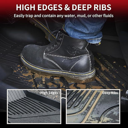 LASFIT 6PCS Floor Mats for Tesla Model Y 2025 2024 2023-2020 5 Seater (Not Fit 7 Seater, Not Fit Juniper), All Weather TPE Custom Fit Floor Liners with Full Set Car Mats & Trunk Mats Accessories