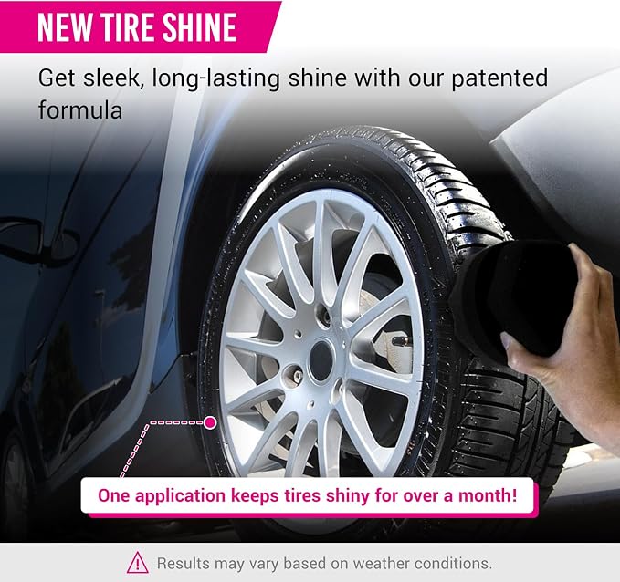 H.O.W AUTO DETAILING & CARE H.O.W 8 oz Wet Tire Shine Dressing，Tire Coating for Wheel Shine