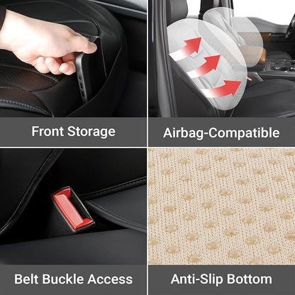 Coverland Custom Fit Car Seat Covers for SUV Compatible with [CX‑5, HR‑V, Passport, Escape, CX‑30, Bolt EUV, ASXa] Premium Waterproof Non-Slip Interior Seat Protector [Full set Black - Size Chart X84]