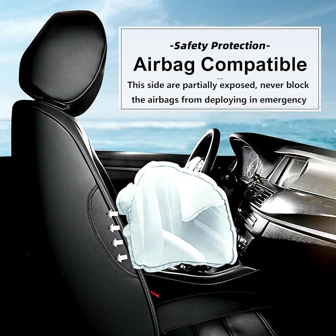 TTX LIGHTING Custom Fit Seat Covers for Hyundai Tucson 2022 2023 2024 2025 2026 XRT,SE,SEL,N Line,Limited - Faux Leather Full Set Compatible Airbag Car Seat Protector Black（Not for Hybrid
