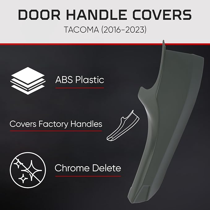 AJT DESIGN Car Door Handle Cover Compatible with Toyota Tacoma (2016-2023) | ABS Plastic Interior Trim, Chrome Delete Tacoma Door Handle Cover | Made in USA, Pack of 4 (Front & Back) - Army Green