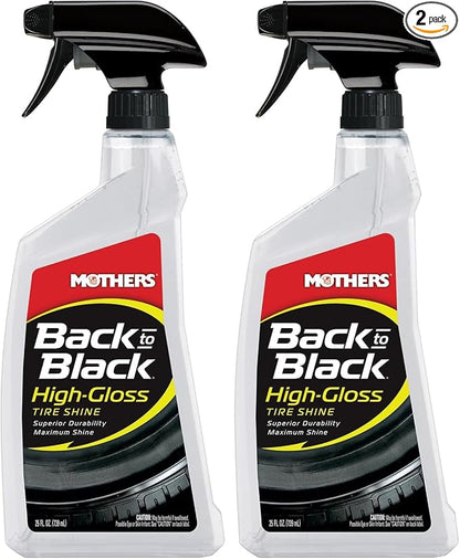 Mothers 06924 Back-to-Black Tire Shine, 24 fl. oz. (Pack of 2)