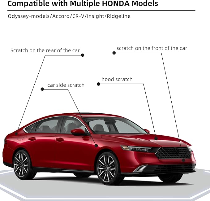 Radiant Red Metallic(R-569M) Car Paint Touch Up Pen Compatible with Honda,2-In-1 Color Accurate Touch Up Car Scratch Repair Paint Match Honda Series Automotive Scratch Remover for Nicks & Chips Repair