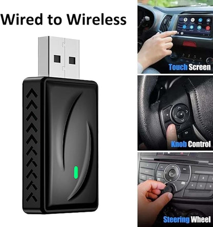 2026 Upgraded 2 in 1 Wireless CarPlay & Android Auto Adapter, Car Wired to Wireless Car Play Adapter, Plug & Play and Auto-Connection, Low Latency for iOS10+, USB/USB-C