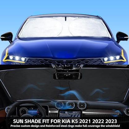 INSAUTO for K5 Windshield Sun Shade Window Sunshade for Kia K5 2021 2022 2023 2024 2025 2026 Windshield Cover Foldable Car Front Sun Visor Shield Blocks UV Rays Sun Protector Accessories