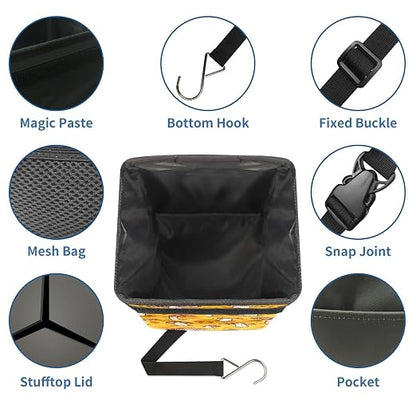 Car Trash Can – Multi-Purpose, Lightweight and Portable with Durable Water-Resistant Coating, No Installation Required, Practical and Ample Capacity, Variety of Colors.Mushroom