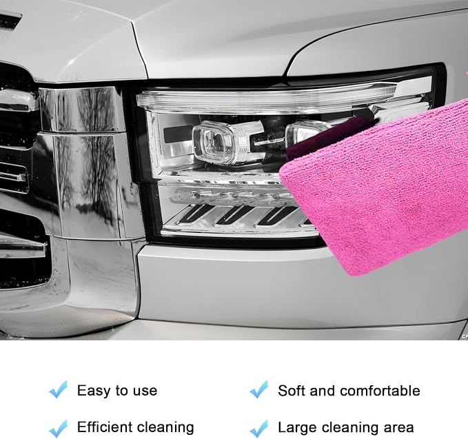 2 PCS Clay Mitt, Fine Grade Microfiber Claying Bar Glove Car Detailing Towels, Scratch-Free Cleaning & Polishing Clay Eraser Mitts for Vehicle Surface, Car Accessories (Purple)