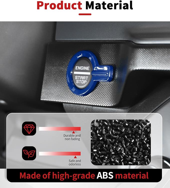 JWWY Interior Trim Kit Full Set Dress-Up Kit Decor Set Center Console Gear Shift Dashboard Panel Door Handle AC Rearview Vent Adjustment Cover Trim for 2021-2026 Ford Bronco Accessories 14pcs Blue