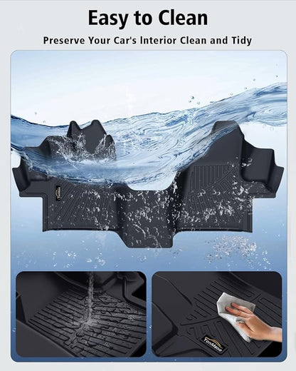 Floor Mats Custom for Ford Transit 2015-2021 150/250/350/350HD w/Carpet Flooring (Not for Transit Connect Models) All Weather TPE Rubber 1st Row Anti-Slip Floor Liners for Transit Accessories