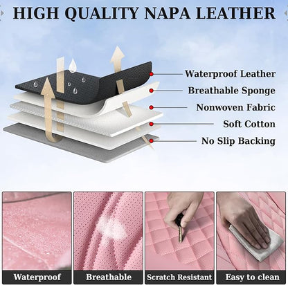 Coverado Car Seat Covers, Car Seat Covers Front Seats, 2-Pack Front Seat Cover, Nappa Leather Waterproof Seat Covers, Car Seat Protectors, Automotive Seat Covers Universal Fit for Most Vehicles