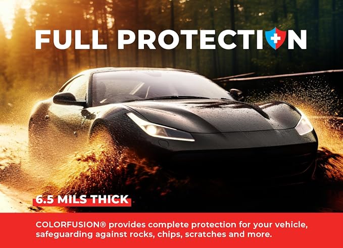 ColorFusion PPF by VViViD, Gloss Metallic Black Dry Apply PPF Vinyl Car Wrap Roll 60ft x 5ft
