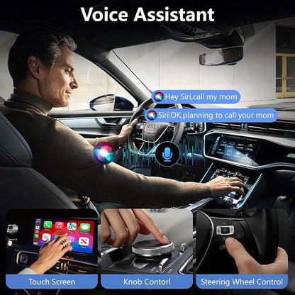 for iPhone 17 Wireless Carplay Adapter Compatible iPhone 17 Pro Max Air 16e 16 15,Automatic iPhone Carplay Wireless Adapter Convert Factory Wired to Wireless Plug and Play Car Play Fits Cars
