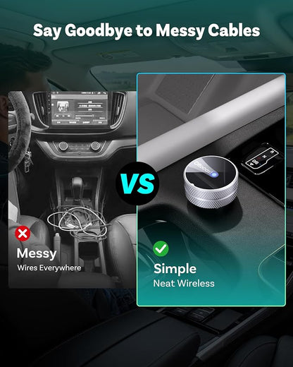 OTTOCAST Mini Tube (2026 Version) Wireless 2-in-1 CarPlay & Android Auto Adapter,Plug&Play Dongle for iPhone & Android,Bluetooth Auto Connect,Converts Factory Wired to Wireless CarPlay Adapter