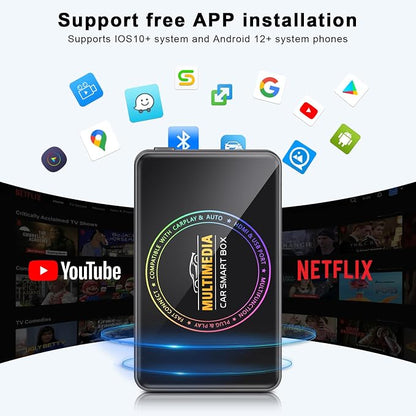 4-in-1 Ai Box Carplay 2026 Wireless CarPlay Adapter 4K HDMI Out to TV/PC/Car, Dual 5G WiFi Split Screen, Plug & Play for OEM Wired CarPlay/Android Auto Cars