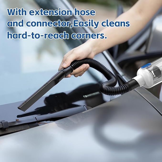 Handheld Car Vacuum Cleaner Cordless: 9500PA Powerful Suction Portable Lightweight Hand Held Vacuum - Large Capacity Battery Last Long Wireless Mini Vacuum With LED Light For Home Office Cleaning